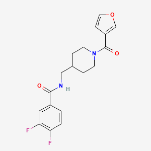 molecular formula C18H18F2N2O3 B2998949 3,4-difluoro-N-((1-(furan-3-carbonyl)piperidin-4-yl)methyl)benzamide CAS No. 1396850-07-9