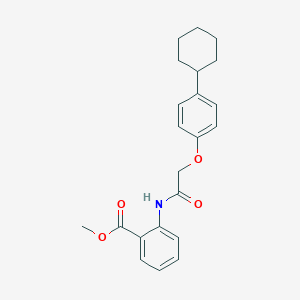 molecular formula C22H25NO4 B299895 Methyl 2-{[(4-cyclohexylphenoxy)acetyl]amino}benzoate 