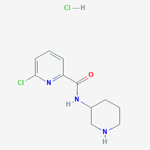 molecular formula C11H15Cl2N3O B2998951 6-氯-N-哌啶-3-基吡啶-2-甲酰胺；盐酸盐 CAS No. 1645494-89-8