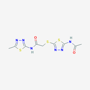 2-[(5-acetamido-1,3,4-thiadiazol-2-yl)sulfanyl]-N-(5-methyl-1,3,4-thiadiazol-2-yl)acetamide