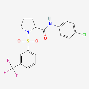 N-(4-chlorophenyl)-1-{[3-(trifluoromethyl)phenyl]sulfonyl}-2-pyrrolidinecarboxamide