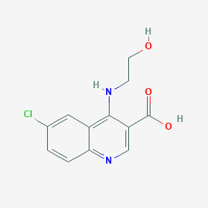 molecular formula C12H11ClN2O3 B2998969 6-Chloro-4-(2-hydroxy-ethylamino)-quinoline-3-carboxylic acid CAS No. 878691-43-1