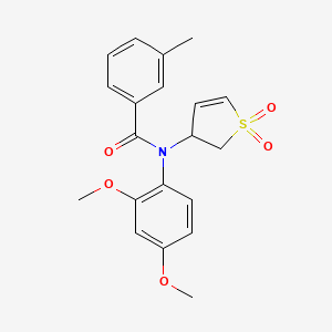 molecular formula C20H21NO5S B2998973 N-(2,4-dimethoxyphenyl)-N-(1,1-dioxido-2,3-dihydrothiophen-3-yl)-3-methylbenzamide CAS No. 852439-37-3