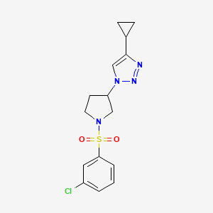 molecular formula C15H17ClN4O2S B2998974 1-(1-((3-氯苯基)磺酰基)吡咯烷-3-基)-4-环丙基-1H-1,2,3-三唑 CAS No. 2034613-46-0