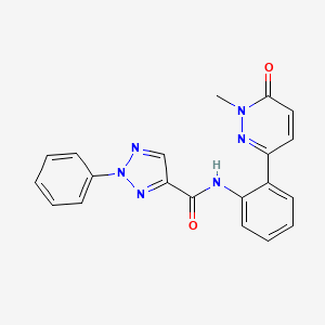 molecular formula C20H16N6O2 B2998976 N-(2-(1-methyl-6-oxo-1,6-dihydropyridazin-3-yl)phenyl)-2-phenyl-2H-1,2,3-triazole-4-carboxamide CAS No. 1448130-67-3