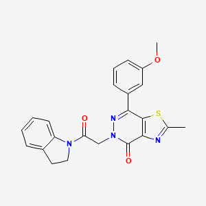 5-(2-(indolin-1-yl)-2-oxoethyl)-7-(3-methoxyphenyl)-2-methylthiazolo[4,5-d]pyridazin-4(5H)-one