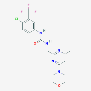 molecular formula C18H19ClF3N5O2 B2998990 1-(4-Chloro-3-(trifluoromethyl)phenyl)-3-((4-methyl-6-morpholinopyrimidin-2-yl)methyl)urea CAS No. 1797661-96-1