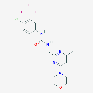 molecular formula C18H19ClF3N5O2 B2998990 1-(4-氯-3-(三氟甲基)苯基)-3-((4-甲基-6-吗啉嘧啶-2-基)甲基)脲 CAS No. 1797661-96-1