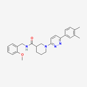 molecular formula C26H30N4O2 B2998993 1-[6-(3,4-Dimethylphenyl)pyridazin-3-YL]-N-[(2-methoxyphenyl)methyl]piperidine-3-carboxamide CAS No. 1795024-28-0