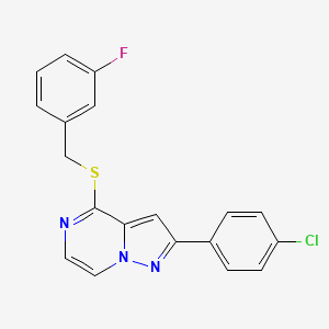 2-(4-Chlorophenyl)-4-[(3-fluorobenzyl)thio]pyrazolo[1,5-a]pyrazine