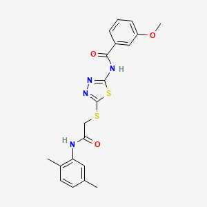 molecular formula C20H20N4O3S2 B2998997 N-(5-((2-((2,5-dimethylphenyl)amino)-2-oxoethyl)thio)-1,3,4-thiadiazol-2-yl)-3-methoxybenzamide CAS No. 392295-09-9
