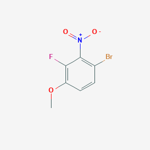 molecular formula C7H5BrFNO3 B2999000 1-Bromo-3-fluoro-4-methoxy-2-nitrobenzene CAS No. 1807044-38-7