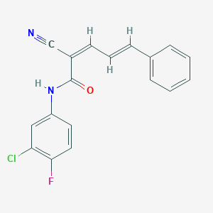 (2Z,4E)-N-(3-chloro-4-fluorophenyl)-2-cyano-5-phenylpenta-2,4-dienamide