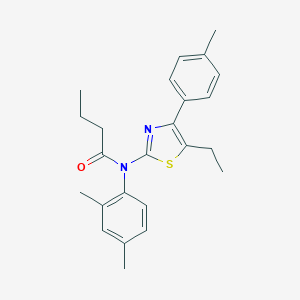 molecular formula C24H28N2OS B299901 N-(2,4-dimethylphenyl)-N-[5-ethyl-4-(4-methylphenyl)-1,3-thiazol-2-yl]butanamide 