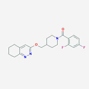 molecular formula C21H23F2N3O2 B2999014 (2,4-二氟苯基)(4-(((5,6,7,8-四氢环辛啉-3-基)氧基)甲基)哌啶-1-基)甲酮 CAS No. 2320458-26-0