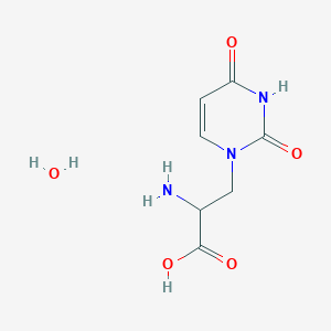 molecular formula C7H11N3O5 B2999024 Pyrimidinepropionic acid, 1(2h)-,alpha-amino-3,4-dihydro-2,4-dioxo-,hydrate CAS No. 1910705-67-7