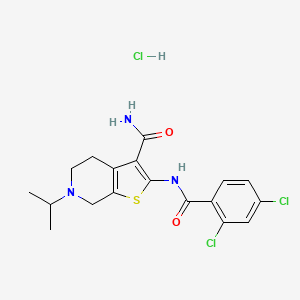 2-(2,4-Dichlorobenzamido)-6-isopropyl-4,5,6,7-tetrahydrothieno[2,3-c]pyridine-3-carboxamide hydrochloride