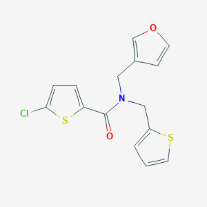 molecular formula C15H12ClNO2S2 B2999034 5-chloro-N-(furan-3-ylmethyl)-N-(thiophen-2-ylmethyl)thiophene-2-carboxamide CAS No. 1421458-26-5