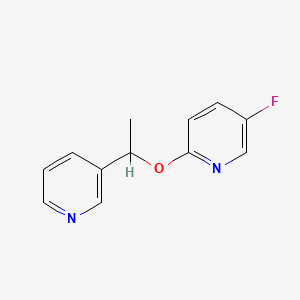 molecular formula C12H11FN2O B2999048 5-氟-2-[1-(吡啶-3-基)乙氧基]吡啶 CAS No. 2198691-49-3