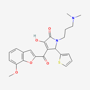 1-(3-(dimethylamino)propyl)-3-hydroxy-4-(7-methoxybenzofuran-2-carbonyl)-5-(thiophen-2-yl)-1H-pyrrol-2(5H)-one