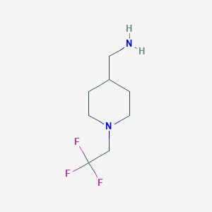 molecular formula C8H15F3N2 B2999064 [1-(2,2,2-Trifluoroethyl)piperidin-4-yl]methanamine CAS No. 335653-61-7