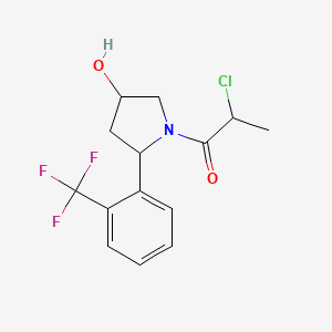 2-Chloro-1-[4-hydroxy-2-[2-(trifluoromethyl)phenyl]pyrrolidin-1-yl]propan-1-one