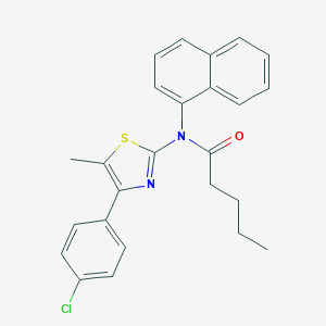 molecular formula C25H23ClN2OS B299907 N-[4-(4-chlorophenyl)-5-methyl-1,3-thiazol-2-yl]-N-(1-naphthyl)pentanamide 