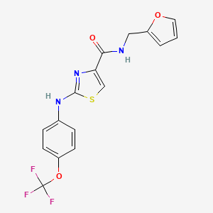 molecular formula C16H12F3N3O3S B2999071 N-(furan-2-ylmethyl)-2-((4-(trifluoromethoxy)phenyl)amino)thiazole-4-carboxamide CAS No. 955909-84-9