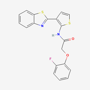 molecular formula C19H13FN2O2S2 B2999073 N-(3-(benzo[d]thiazol-2-yl)thiophen-2-yl)-2-(2-fluorophenoxy)acetamide CAS No. 1170861-84-3