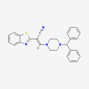 (2E)-2-(1,3-benzothiazol-2-yl)-3-[4-(diphenylmethyl)piperazin-1-yl]prop-2-enenitrile