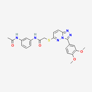 molecular formula C23H22N6O4S B2999083 N-(3-acetamidophenyl)-2-((3-(3,4-dimethoxyphenyl)-[1,2,4]triazolo[4,3-b]pyridazin-6-yl)thio)acetamide CAS No. 852437-67-3