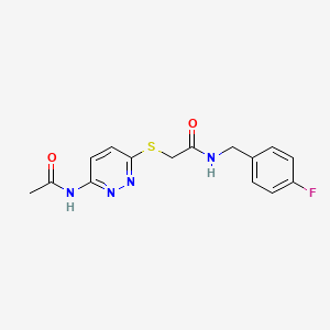 2-((6-acetamidopyridazin-3-yl)thio)-N-(4-fluorobenzyl)acetamide