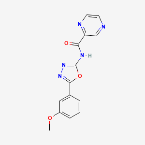 molecular formula C14H11N5O3 B2999105 N-(5-(3-甲氧基苯基)-1,3,4-恶二唑-2-基)吡嗪-2-甲酰胺 CAS No. 1251543-94-8