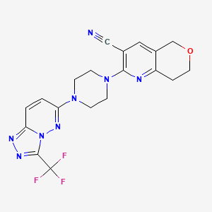 2-[4-[3-(Trifluoromethyl)-[1,2,4]triazolo[4,3-b]pyridazin-6-yl]piperazin-1-yl]-7,8-dihydro-5H-pyrano[4,3-b]pyridine-3-carbonitrile