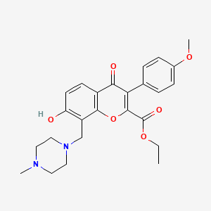 ethyl 7-hydroxy-3-(4-methoxyphenyl)-8-[(4-methylpiperazin-1-yl)methyl]-4-oxo-4H-chromene-2-carboxylate