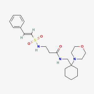 molecular formula C22H33N3O4S B2999122 N-[(1-morpholin-4-ylcyclohexyl)methyl]-3-[[(E)-2-phenylethenyl]sulfonylamino]propanamide CAS No. 1090977-72-2