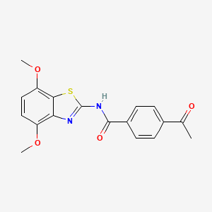 molecular formula C18H16N2O4S B2999126 4-acetyl-N-(4,7-dimethoxy-1,3-benzothiazol-2-yl)benzamide CAS No. 868230-58-4