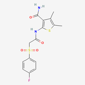 2-(2-((4-Fluorophenyl)sulfonyl)acetamido)-4,5-dimethylthiophene-3-carboxamide