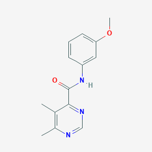 molecular formula C14H15N3O2 B2999133 N-(3-Methoxyphenyl)-5,6-dimethylpyrimidine-4-carboxamide CAS No. 2415531-52-9