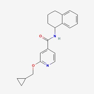 molecular formula C20H22N2O2 B2999135 2-(cyclopropylmethoxy)-N-(1,2,3,4-tetrahydronaphthalen-1-yl)isonicotinamide CAS No. 2034359-29-8