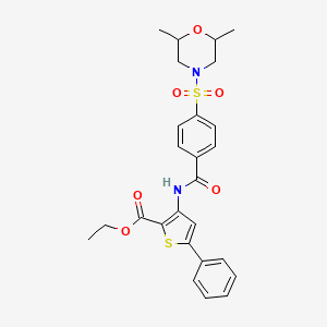 Ethyl 3-(4-((2,6-dimethylmorpholino)sulfonyl)benzamido)-5-phenylthiophene-2-carboxylate