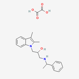 molecular formula C23H28N2O5 B2999142 1-(2,3-dimethyl-1H-indol-1-yl)-3-((1-phenylethyl)amino)propan-2-ol oxalate CAS No. 1215353-55-1