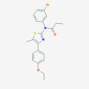 molecular formula C21H21BrN2O2S B299916 N-(3-bromophenyl)-N-[4-(4-ethoxyphenyl)-5-methyl-1,3-thiazol-2-yl]propanamide 