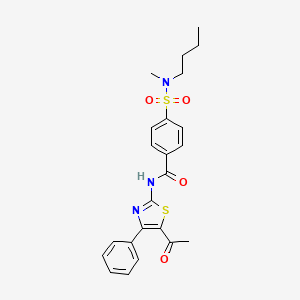 molecular formula C23H25N3O4S2 B2999166 N-(5-乙酰-4-苯基-1,3-噻唑-2-基)-4-[丁基(甲基)磺酰胺基]苯甲酰胺 CAS No. 683263-02-7