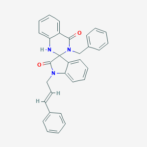 3-benzyl-1-cinnamyl-1',2,3,3'-tetrahydrospiro[quinazoline-2,3'-(2'H)-indole]-2',4(1H)-dione