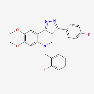 5-(2-fluorobenzyl)-3-(4-fluorophenyl)-8,9-dihydro-5H-[1,4]dioxino[2,3-g]pyrazolo[4,3-c]quinoline