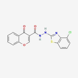 molecular formula C17H10ClN3O3S B2999179 N'-(4-氯苯并[d]噻唑-2-基)-4-氧代-4H-色烯-3-碳酰肼 CAS No. 851979-27-6