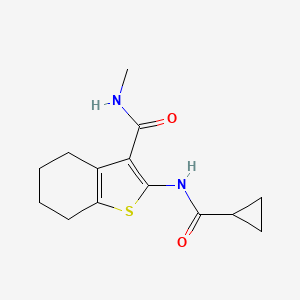 molecular formula C14H18N2O2S B2999180 2-(环丙烷甲酰氨基)-N-甲基-4,5,6,7-四氢-1-苯并噻吩-3-甲酰胺 CAS No. 848330-89-2
