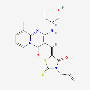 molecular formula C20H22N4O3S2 B2999189 (Z)-3-allyl-5-((2-((1-hydroxybutan-2-yl)amino)-9-methyl-4-oxo-4H-pyrido[1,2-a]pyrimidin-3-yl)methylene)-2-thioxothiazolidin-4-one CAS No. 615272-28-1
