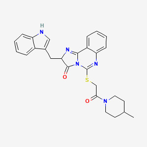 2-(1H-indol-3-ylmethyl)-5-[2-(4-methylpiperidin-1-yl)-2-oxoethyl]sulfanyl-2H-imidazo[1,2-c]quinazolin-3-one